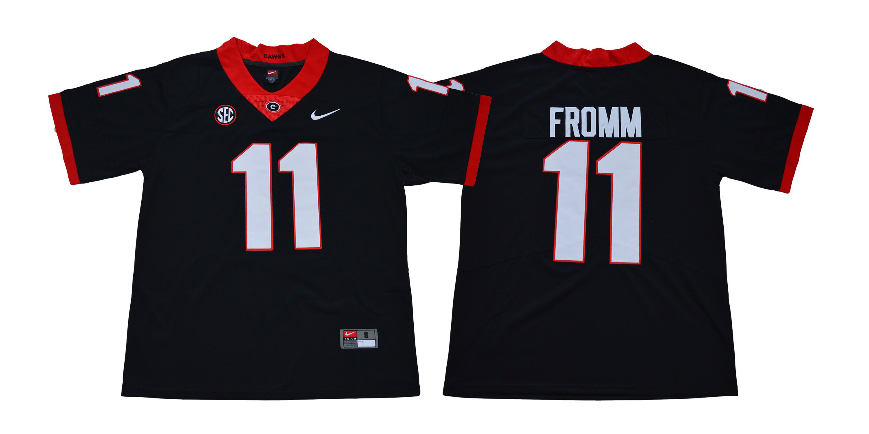 Men Georgia Bulldogs 11 Fromm Legend Black NCAA Jerseys